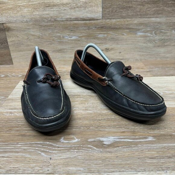 Cole Haan Black/Brown Leather Moc Loafers Men's Size 9 - Picture 6 of 6